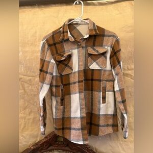 Plaid Button-Up Shirt Jacket